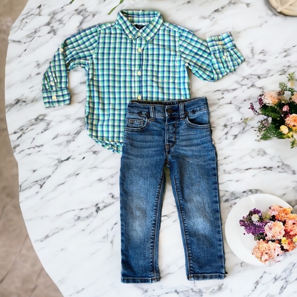 OshKosh B'gosh Other - Toddler Boy Size 2T Button Down Shirt and Jeans Bundle Gap & OshKosh B'gosh